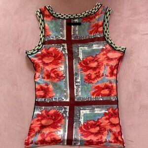Funky Printed Mesh Tank Top